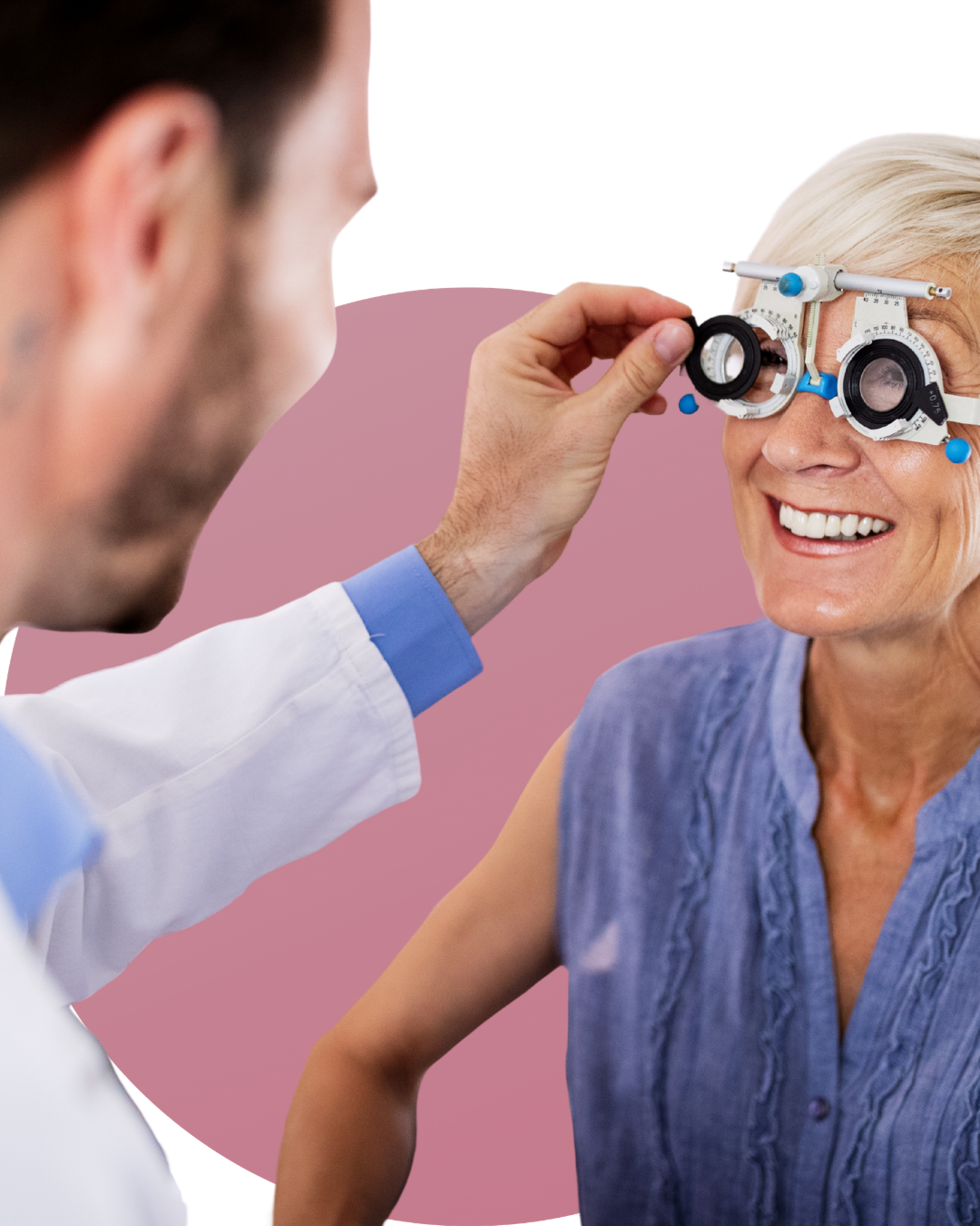 Vision Check UK domiciliary optician conducting NHS home eye test UK for housebound patients UK